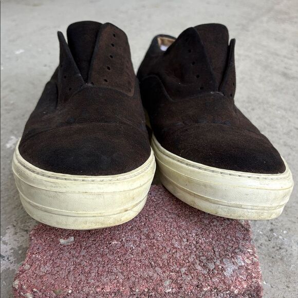 Alexander McQueen, black and brown slip on